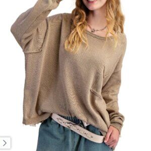 Easel brand sweater, new with tags, beige, large and oversized